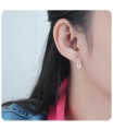 ฺBrooch Shaped CZ Silver Stud Earrings STS-4237